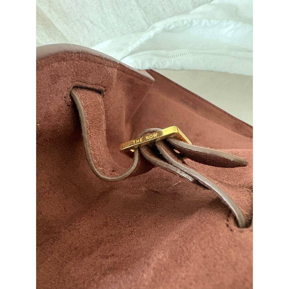 The Row Margaux Burgundy Suede Top Handle Bag - Picture 6 of 15